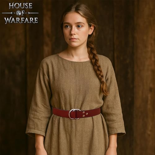 Medieval Leather Double Ring Belt- Handmade Full Grain Leather Renaissance Belt for LARP, Cosplay3