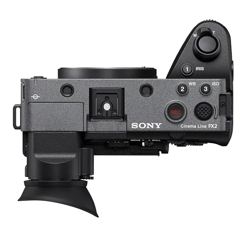 The back of the Sony FX2 showing the adjustable EVF and screen
