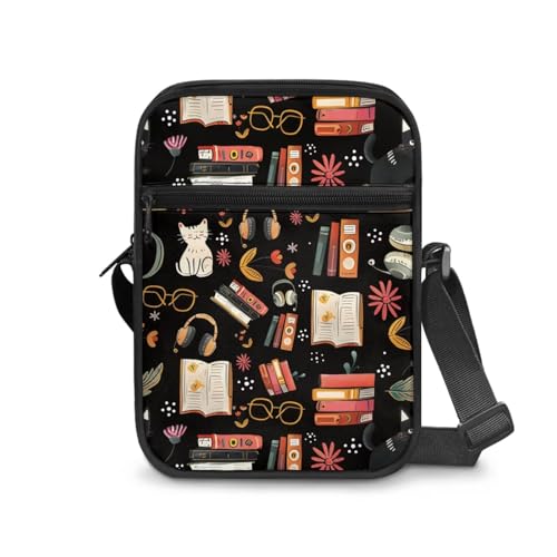 Unisex Messenger Bag for Men Women Crossbody Sling Bag Polyester Cross Body Bags with Zipper Pocket