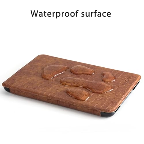 Image of CoBak Case for All New 6 Inch E-Reader 2024 and 2022 (11 Generation) - PU Leather Smart Cover, Auto Sleep and Wake, not Compatible with Kobo Clara and Ocean,Crocodile Brown