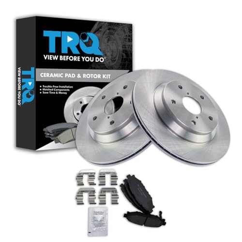 Image of TRQ Rear Brake Pad and Rotor Set Ceramic Compatible with 2019 Subaru Forester