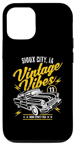 Sioux City Iowa USA Vintage Vibes Car Diseño envejecido Carcasa para iPhone 12/12 Pro