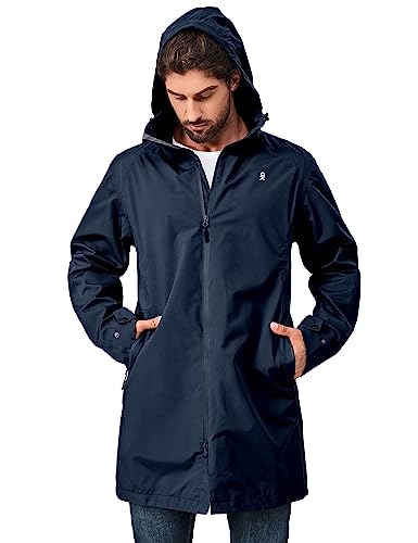 Little Donkey Andy Men's Waterproof Rain Jacket Outdoor Lightweight Mountain Windbreaker Long Coat for Hiking Golf Travel2