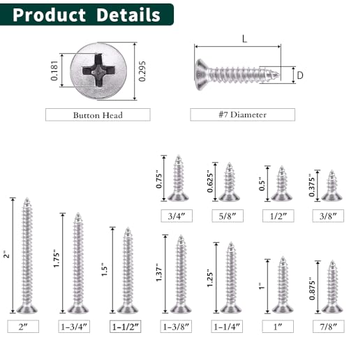 Vis à tôle tête plate 3,8 cm cruciforme inox 304 pour bois et métal x100 - 5