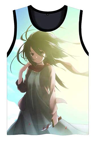 Cosstars Anime Ataque a los Titanes Attack on Titan Tank Top Camiseta Deportiva de Tirantes 3D Impreso Camiseta sin Mangas Chaleco Vest 39/10 S