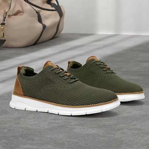 Image of Men's Mesh Sneakers Oxfords Lace-Up Lightweight Casual Walking Shoes Driving Shoes