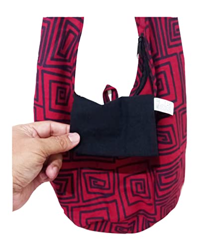 Lovely Creations's Hippie Boho New Elephant Crossbody Bohemian Gypsy Sling Shoulder Bag"Small" Size (Square Red)4