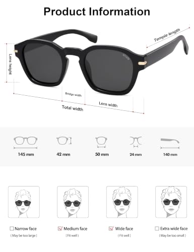 Image of SOJOS Retro Square Polarized Sunglasses Men Trendy Womens SJ2382 | Vintage UV400 90s Sun Glasses Outfit Driving