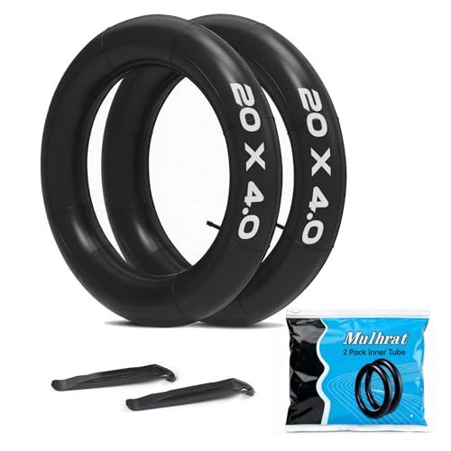 2 Pack 20x4.0 26x4.0 Inch Premium Heavy-Duty Inner Tube with 32mm Schrader Valve Fat Tire Tube Puncture Resistant Tube for E-Bike Electric Bicycle Commuter Bikes & Mountain Bikes with 2 Tire Levers