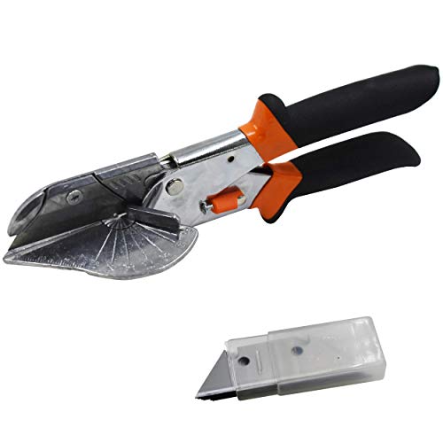 Multi Angle Miter Shear Cutter For Trunking PVC Pipe , Leaf Adjustable Angle Trunking Shears Cutter 45-135 Degree +10pcs Blade for Soft Wood Plastic Pipe