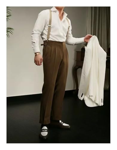 Mens Classic Casual Dress Pants Expandable Waist Suit Pant Slim Fit Trousers2