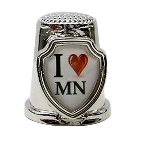 Souvenir Thimble - I love MN - Minnesota