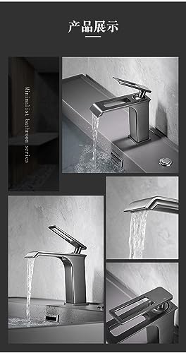 Mitigeur salle de bain cascade avec commande précise eau chaude et froide - 3