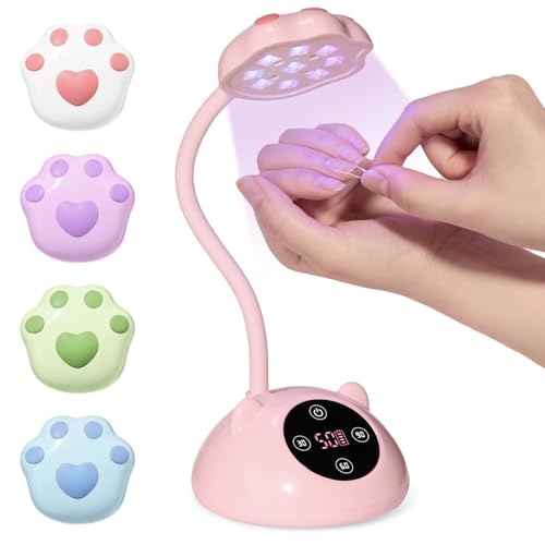 Beetles Gooseneck Flash Cure Nail Lamp 36 mW/cm Cordless UV Nail Lamp Rechargeable 2000mAh Meowgic StrawPurr UV Light for Gel Nails Press on Nails Tips Glue Dryer Smart Sensor DIY Mini Curing Lamps