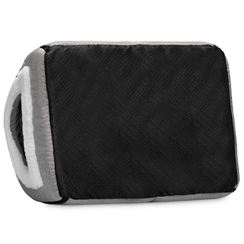 Hollypet Katzenbett Kleiner Hundebett, Haustierbett aus Leinen 2-in-1 Faltbares Katzenhöhle, Warmes Höhlennest für Katzen & Kleine Hunde, Grau