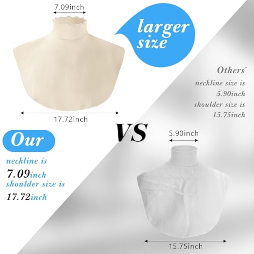 Image of Cutecrop Turtleneck Dickey Extra Large Fake Collar Detachable Dickey Collar Half Mock Turtleneck for Men Women