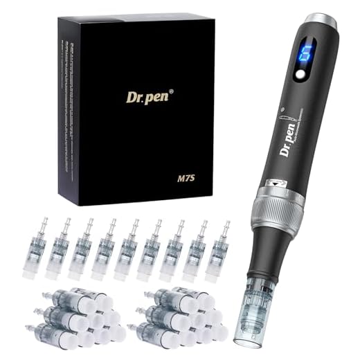 Dr. pen Ultima M7S Microneedling Pen 2025 NEUSTE MODELL Drahtlose Dr pen Microneedling Anti-Falten mit 27 Ersatzkartuschen - 9 Typen Cartridges(M7S-Schwarz)
