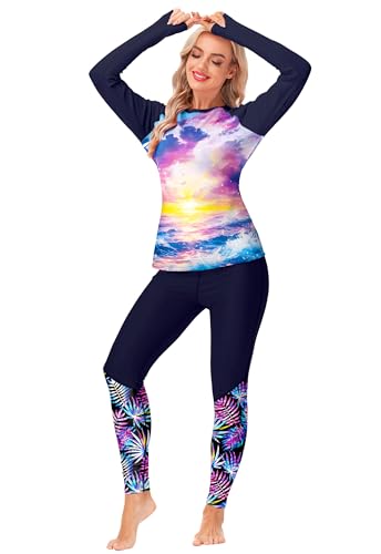 Image of AOBUTE Women Swim Pants UPF 50+ Rash Guard Pants High Waisted Swimming Leggings