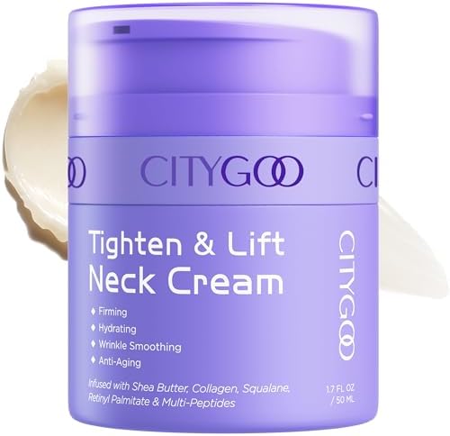 CITYGOO Tightening Firming Neck Cream: Neck & Chest Moisturizer Reduces Wrinkles Sagging Crepey Skin - Collagen Anti‑aging Hydrating Formula Dail Face Neck Treatment for Mature Women