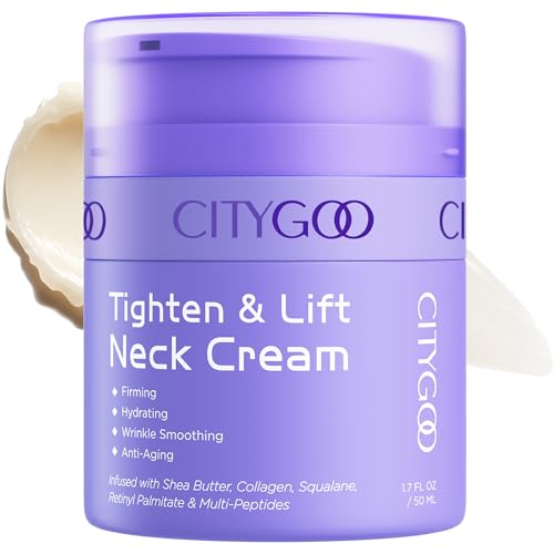 CITYGOO Tightening Firming Neck Cream: Neck & Chest Moisturizer Reduces Wrinkles Sagging Crepey Skin...