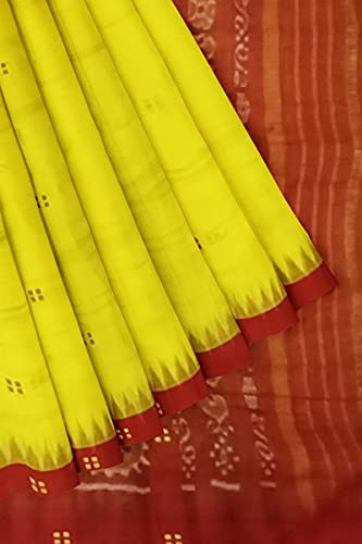 Image of Odisha Sambalpuri Handloom Ikat Women's Cotton Saree, Odisha Handloom Handmade Pure Cotton Khandua Saree, Ikkat Orissa Traditional Handloom Saree Without Blouse
