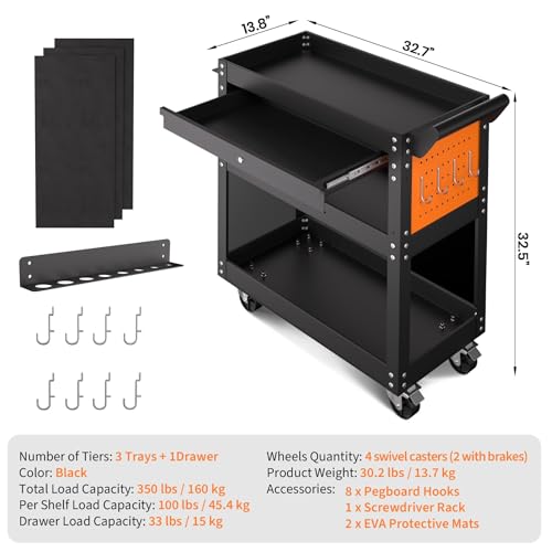Chariot à outils robuste Garvee pour optimiser le rangement des outils lourds