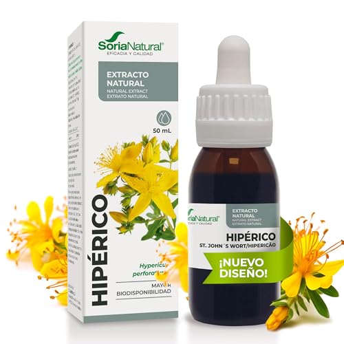 Soria Natural Hipérico Extracto - Favorece la Salud Emocional, Ayuda a Reducir el Estrés y la Ansiedad, Mejora el Descanso - Combinable con melatonina o valeriana - 50ml Gotas