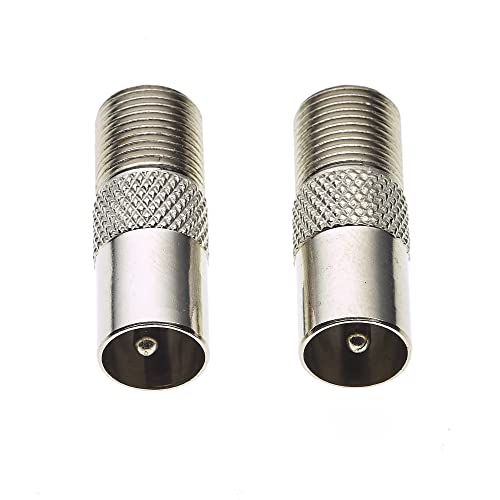 Keple TV Coaxial Plug To F Type Socket Adaptor, Pack of 2 - Barrel Connector Coupler - Image 2