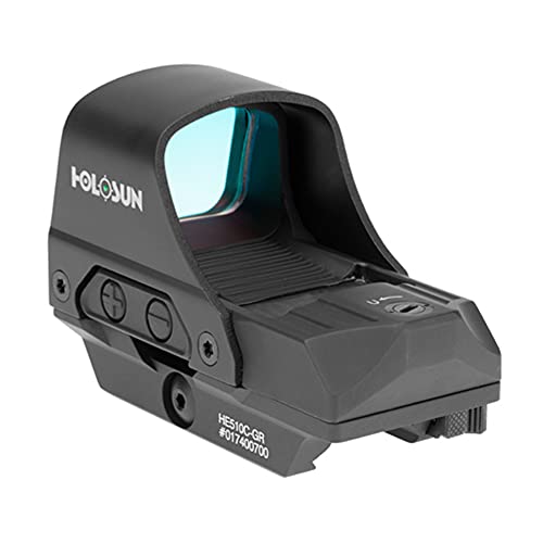 HOLOSUN HE510C-GR Multi-Reticle Green 2 MOA Dot & 65 MOA Circle Open Reflex Sight for Long Guns - Shake-Awake Solar FailSafe Waterproof Sight (HE510C-GR) - Thumbnail 5