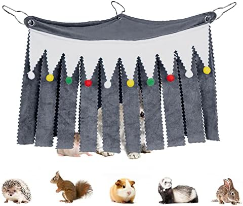 Linkidea Escondite Esquina Jaula para Mascotas, escondite de Esquina de Bosque para Conejillos de Indias, Conejos, Hurones, Chinchillas, jerbos, erizos, Animales pequeños, decoración hábitat (Gris)