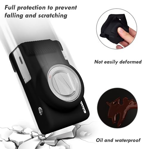 Rieibi ZV-1F Case, Soft Silicone Protective Camera Case for Sony ZV1F/ZV-1M2/ZV-1 Mark II, Lightweight Black - Image 4