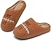 INMINPIN Kids Girls Boys Ball Sports Slippers Soft Curly House Shoes Memory Foam Non-Slip Indoor Outdoor Slippers for Sports Fan,Football Brown,2-3 Big Kid