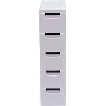 Plastic 5-Drawer Storage Organizer Unit White Storage Box for Closet Laundry Room