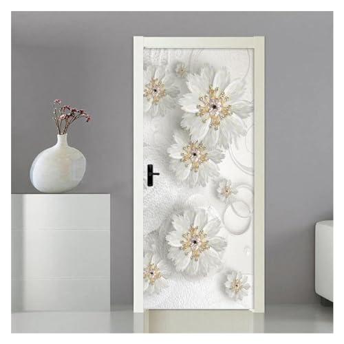 Papier peint mural à fleurs blanches 3D pour la décoration chaleureuse de la cuisine - 4