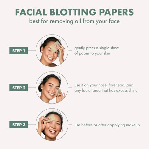 EcoTools Natural Oil Absorbing Facial Blotting Papers, Plant-Based Materials, Makeup Friendly, Removes Excess Oil, Travel Sized, Easy To Use, Perfect For Oily & Shiny Skin, 200 Sheet Count - Image 5