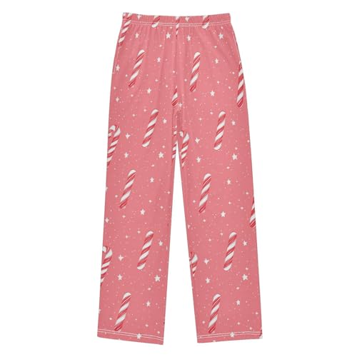 Pajama Bottoms, Candy Canes Pajamas Pant Sleep Long Pants Cartoon Xmas Lounge Wear Sleepwear Soft Pjs