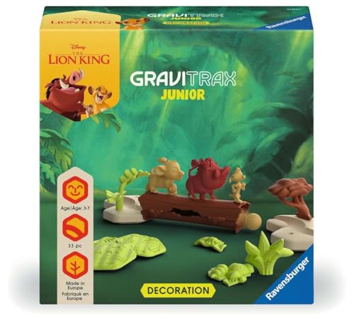 Ravensburger - Gravitrax Junior - The Lion King expansion set - 33 pieces - Ball track - Creative building game - Building marbles course - From 3 years old - French version - 23862