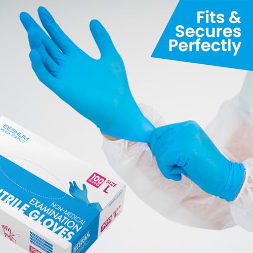 Image of Nitrile Gloves, 4mil-100 Count, Gloves Disposable Latex Free, Disposable Gloves for Household, Food safe (10 Box L)