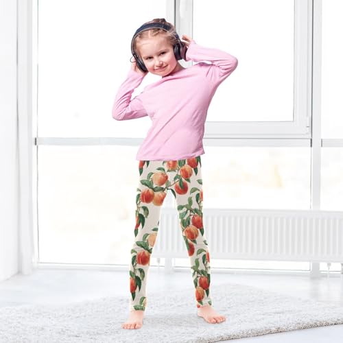 Girls Leggings Peach Fruits Soft Toddler Leggings for Girls Kids Pants Size 4T-10T4