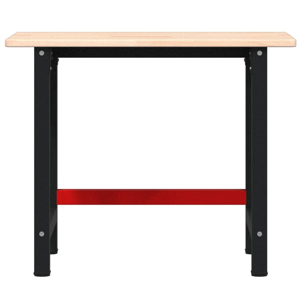 vidaXL Werkbank 100x60x81,5 cm Massivholz Eiche Rechteckig, Arbeitstisch, Werkzeugbank, Werkbank Massivholz, Werktisch, Werkbank Holz, Werkbank Metall