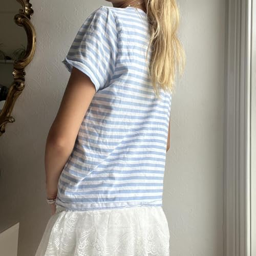 Image of Vintage Oversized Flower Graphic Tees Cute Surfboard Palm Baggy T-Shirts Summer Preppy Beach Tops Teen Girls Clothes