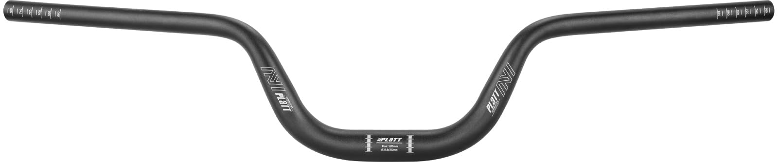 PLATT 25.4/31.8mm Mountain Bike Handlebar/Riser Handlebar - (30mm, 35mm, 50mm, 70mm, 90mm, 120mm, 160mm) High-Rise Aluminum Alloy MTB Handlebar (31.8mm-780mm, 120mm Rise)