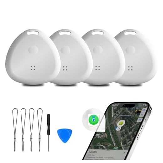 Tracker Tag Bluetooth Tracker, Smart Tag Locator Tracking Device, Keys Finder and Item Locator,Air Tracker Item Finders with Find My(iOS Only) Track Your Keys,Wallet,Luggage, Bag (4 White)