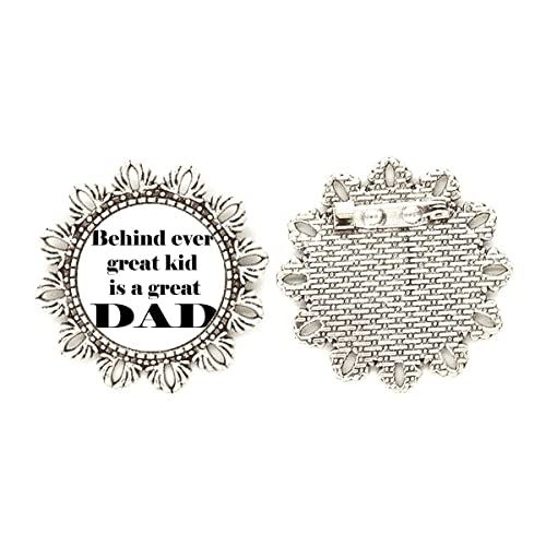 Broche de plata con diseño de flores Behind Great Dad mediano accesorio floral coleccionable