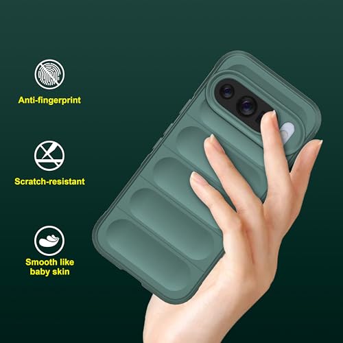 Image of amazon basics Back Case Cover for Google Pixel 10 | Compatible for Google Pixel 10 Back Cover | Liquid Silicon Magic Case with Camera Protection | Dark Green