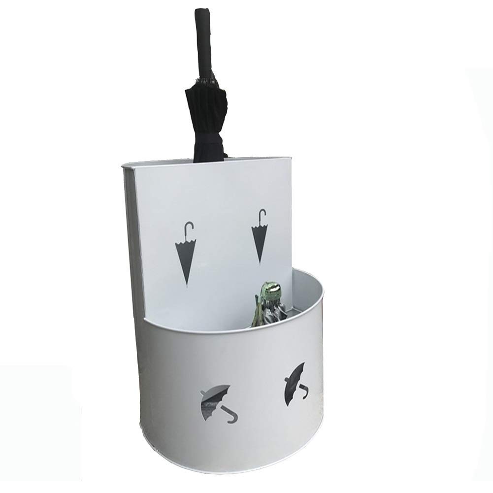 Porte-parapluie séchoir en métal blanc à motif découpé pour un séchage rapide