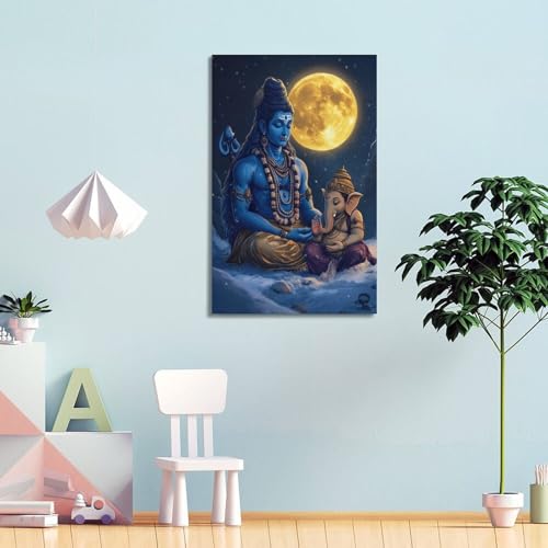 Poster divinité hindoue lune deco murale chambre tableau cadre moderne - 4