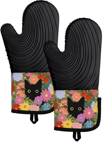 Gants de cuisine en silicone imperméables avec coton doux