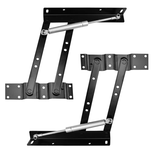 1 Pair Pneumatic Spring Lift Mechanism for Coffee Tables Multi-Functional Folding Lifting Frame Heavy Duty Adjustable Furniture Brackets Table Height Adjuster Kit
