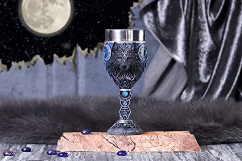 Nemesis Now Wolf Moon Goblet, Blue, 19.5cm - Image 6